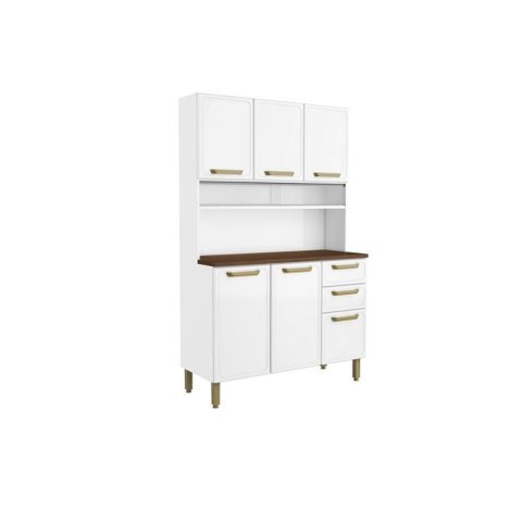 Cozinha Compacta Bella C/ 6 Portas e 2 Gavetas 120cm Branco - Bertolini