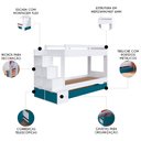 Ver imagem 3 de Treliche Infantil com Escada e Nichos Infix C06 Branco/azul - Mpozenato