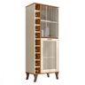 Cristaleira Adega 1 Porta De Vidro Nature Off White Mobler - 1