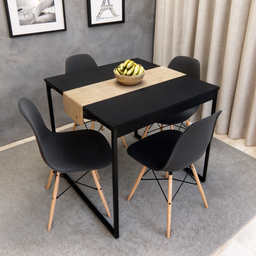 Mesa de Cozinha 4 Lugares Industrial Quadrada 80x80 Pe Metal Resistente a Água - 2