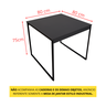 Mesa de Cozinha 4 Lugares Industrial Quadrada 80x80 Pe Metal Resistente a Água - 6
