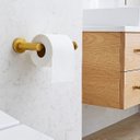 Ver imagem 2 de Papeleira Porta Papel Higiênico para Banheiro - Dourado Escovado - Dpace6511 Drop Metais