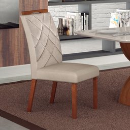 Kit 04 Cadeiras Sala de Jantar Larissa New Madeira Moveis Leifer Freijó, Joli Palha - 4