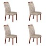Kit 04 Cadeiras Sala de Jantar Larissa New Madeira Moveis Leifer Freijó, Joli Palha - 1