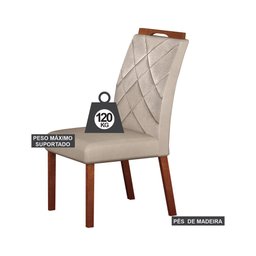 Kit 04 Cadeiras Sala de Jantar Larissa New Madeira Moveis Leifer Freijó, Joli Palha - 3