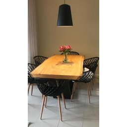 Mesa Jantar Madeira Pés de Ferro Estilo Industrial 1,60m - 4