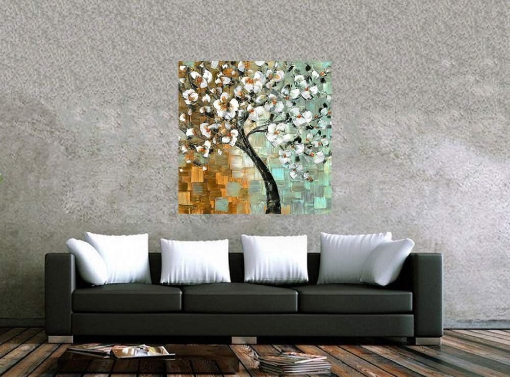 Quadro Pintura Tela Abstrato Moderno 2418: 90cm (A) x 90cm (L) - 2