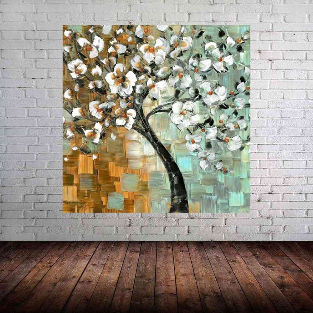Quadro Pintura Tela Abstrato Moderno 2418: 90cm (A) x 90cm (L) - 1