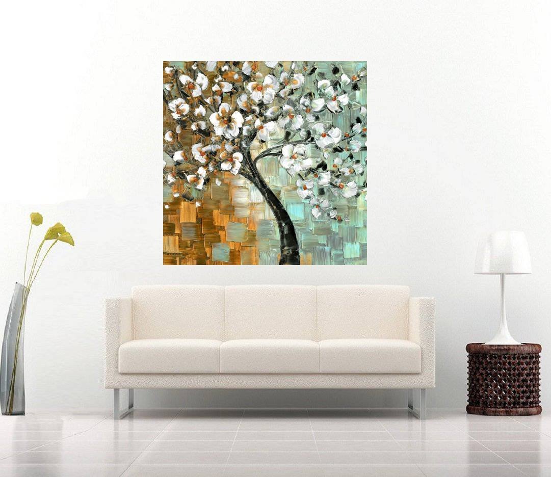 Quadro Pintura Tela Abstrato Moderno 2418: 90cm (A) x 90cm (L) - 3