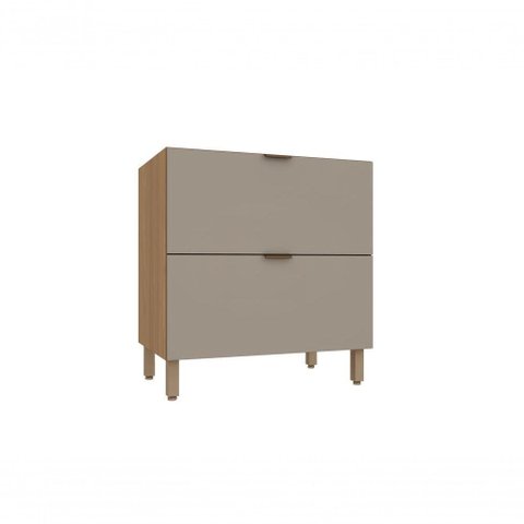 Balcão de Cozinha Vitra 1 Porta 1 Gavetão MDP 80cm Freijó Mocca UV Luciane Móveis