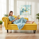 Ver imagem 1 de Recamier Decorativo Divã Amsterdã 147cm Lado Direito Couro Amarelo