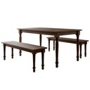 Ver imagem 2 de Mesa de Jantar 6 Lugares 160cm com 02 Bancos de Madeira Maciça Lazuli F06 Café - Lyam Decor