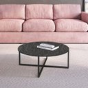 Ver imagem 2 de Mesa de Centro Baixa Estilo Industrial Márquina Base Metálica Preto - D'rossi