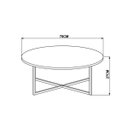 Ver imagem 3 de Mesa de Centro Baixa Estilo Industrial Márquina Base Metálica Preto - D'rossi