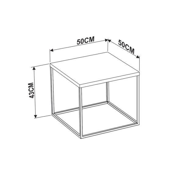 Mesa Lateral Cube Estilo Industrial Vermont Base Metálica Preto - D'Rossi - 3