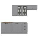 Ver imagem 1 de Cozinha Modulada 5 Pecas 280cm Ce379 Americana Cinza Nature Henn