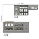 Ver imagem 4 de Cozinha Modulada 5 Pecas 280cm Ce379 Americana Cinza Nature Henn