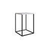 Mesa Lateral Cube Estilo Industrial Branco Base Metálica Preto 58 cm - D'Rossi - 1