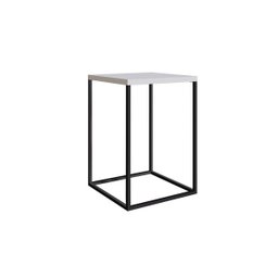 Mesa Lateral Cube Estilo Industrial Branco Base Metálica Preto 58 cm - D'Rossi - 1 Mesa Lateral Cube Estilo Industrial Branco Base Metálica Preto 58 cm - D'Rossi - 1