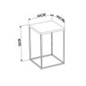Mesa Lateral Cube Estilo Industrial Branco Base Metálica Preto 58 cm - D'Rossi - 2