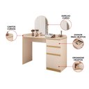 Ver imagem 3 de Penteadeira Camarim 110cm com Espelho Curvo Império Off White / Dourado D04 - D'Rossi