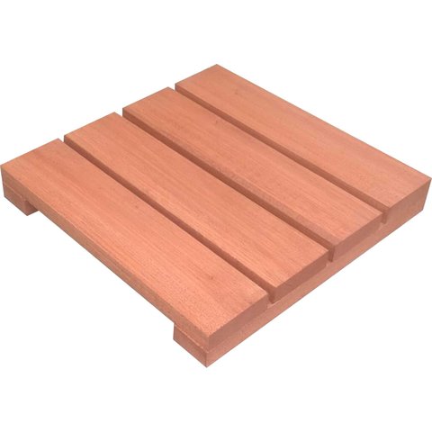 Deck de Madeira Modular 30x30 Cm Réguas 7 Cm Neonx com Pintura:osmocolor Cedro Semi Trans