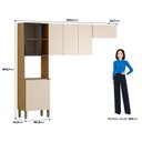 Ver imagem 3 de Cozinha Compacta 3 Peças 6 Portas 100% MDF sem Balcão Vert Plus Freijó/ Preto/Bege
