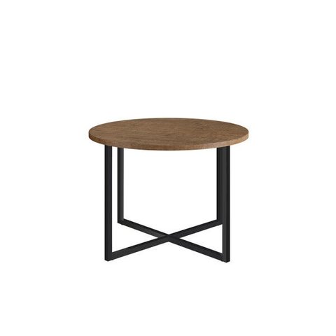 Mesa de Centro Média Estilo Industrial Vermont Base Metálica Preto - D’Rossi