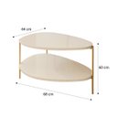 Ver imagem 6 de Mesa Lateral Orgânica 60cm Altura Pé Dourado:off White