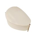 Ver imagem 4 de Mesa Lateral Orgânica 60cm Altura Pé Dourado:off White