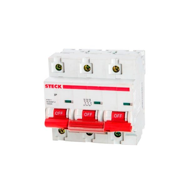 Disjuntor Din Sdd3c100 Curva C Tripolar 100a Steck - 1