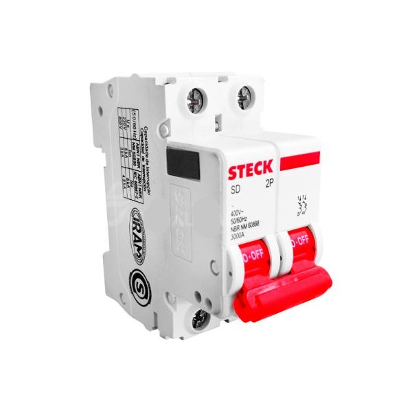 Disjuntor Din Sdd62c100 Curva C Bipolar 100a Steck - 1