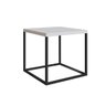 Mesa de Centro Cube Estilo Industrial Branco Fosco Base Metálica Preto 38 cm - D'Rossi - 1