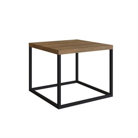 Mesa de Centro Cube Estilo Industrial Vermont Base Metálica Preto 32,5 Cm - D'rossi