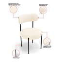 Ver imagem 5 de Mesa Jantar Vidro 160cm Kit 6 Cadeiras Base Aço Preto Boucle Ted H02 - D'Rossi