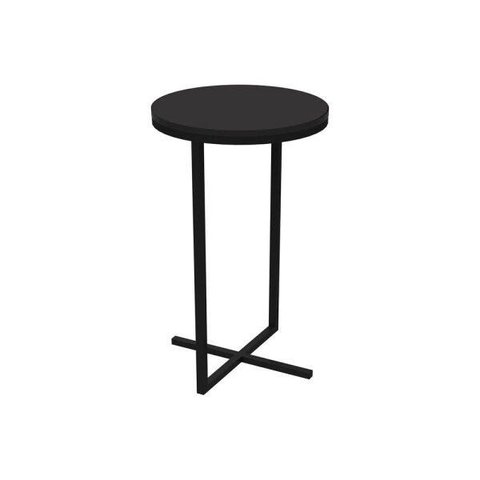 Mesa Lateral Alta Volpi Preto Base Metálica Industrial Preto 56 Cm - D’Rossi