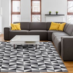 Tapete Jacquard Dallas 2,00M x 2,50M Antiderrapante Preto - 2