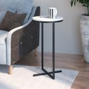 Ver imagem 2 de Mesa Lateral Alta Volpi Branco Base Metálica Industrial Preto 56 Cm - D’Rossi