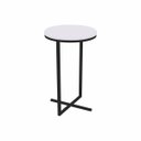 Ver imagem 1 de Mesa Lateral Alta Volpi Branco Base Metálica Industrial Preto 56 Cm - D’Rossi