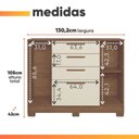 Ver imagem 3 de Cômoda 4 Gavetas 2 Portas com Cabideiro e Prateleira Íris