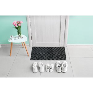 Tapete Capacho De Entrada 65CMX40CM Geométrico Preto e Cinza