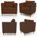 Ver imagem 6 de Poltrona Decorativa Aviv para Sala Escritório Recepção Luxo Linho Premium Easy Clean Corino Premium