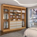 Ver imagem 3 de Guarda-roupa Casal Luxuria 4 Portas 6 Gavetas com Espelho Cinamomo/off White - Panorama Móveis