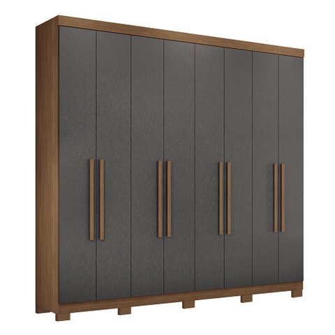 Guarda Roupa Casal Master New 8.4 8 Portas Jatobá/grafite com Pés - Santos Andirá