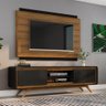 Conjunto Rack e Painel Decorativo Pés de Madeira Maverick Nature/preto - Gran Belo - 5
