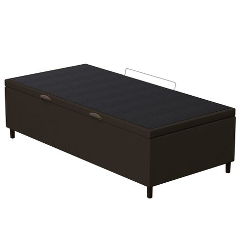Base para Cama Box Baú Solteiro 88x188cm Hit I02 Suede Marrom - Mpozenato