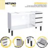 Gabinete de Aço Para Pia 150cm 3 Portas 3 Gavetas Netuno Cozimax Branco - 4