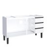 Gabinete de Aço Para Pia 150cm 3 Portas 3 Gavetas Netuno Cozimax Branco - 2