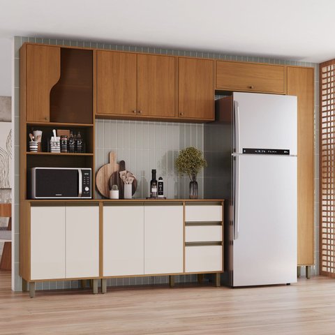 Cozinha Modulada Completa 6 Peças com Torre Quente 1 Forno e Paneleiro Venaly