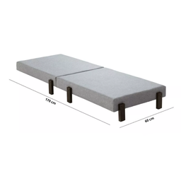 Cama Dobrável Portátil Solteiro Colchão Embutido Pés em Madeira 170x60 Camping - Av:cinza - 5